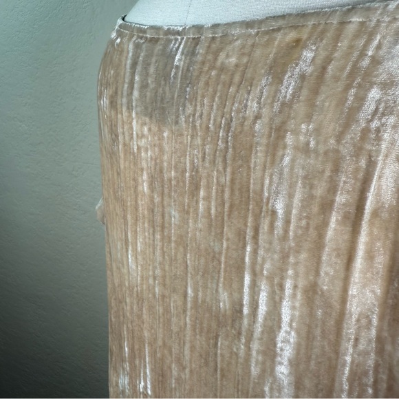 Anthropologie Floreat Crinkled Cream Crushed Velvet Tunic Shift Dress Small EUC - Picture 5 of 15